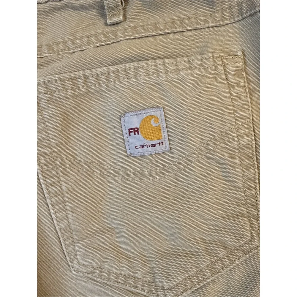 Carhartt FR Pants Mens 35x32* Khaki Flame Resistant Workwear CAT 2 NFPA 2112
